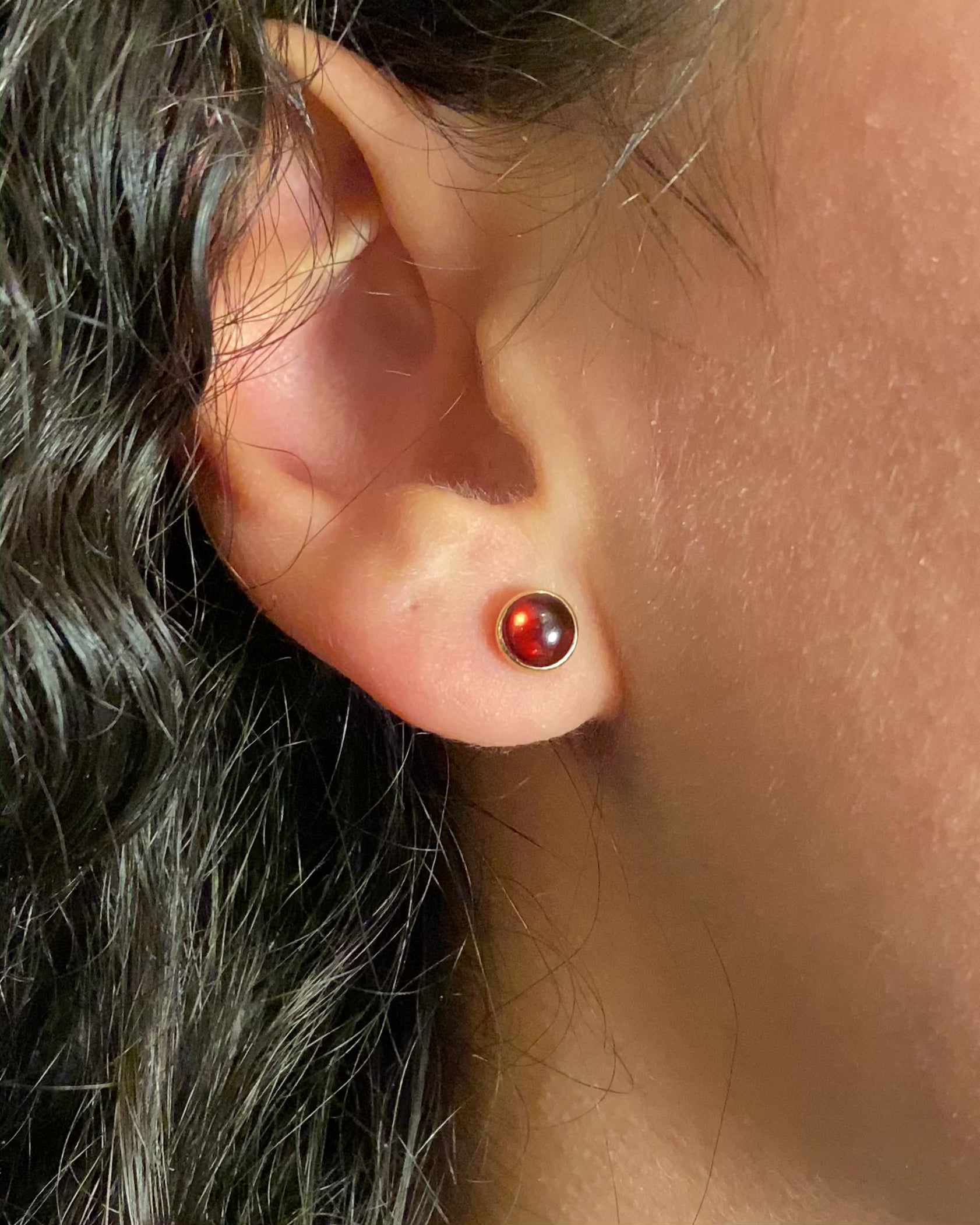 Pendientes de botón Granates 1.30 carat "Fiorella"