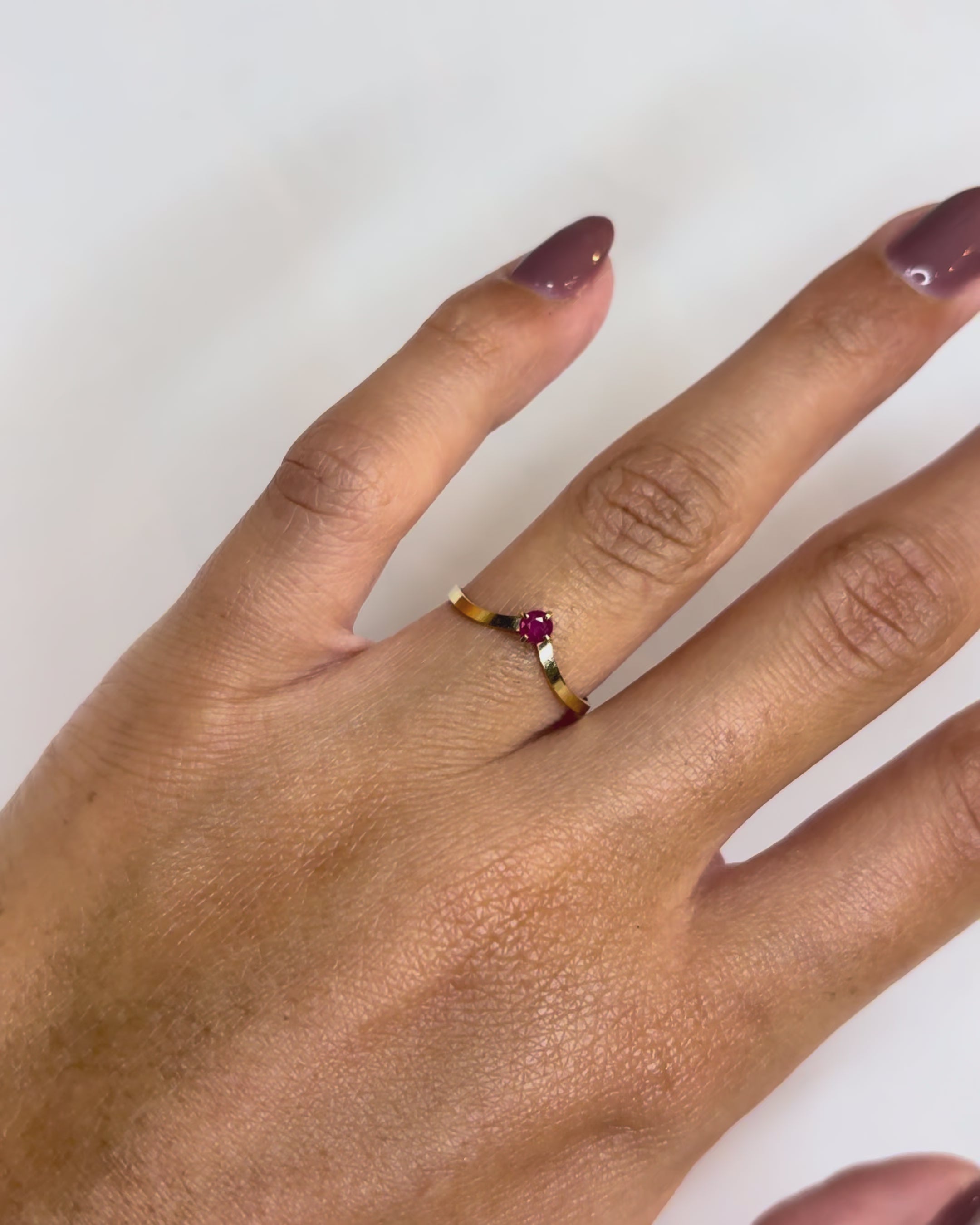 Bague Solitaire Diadème Rubis "Maxence"