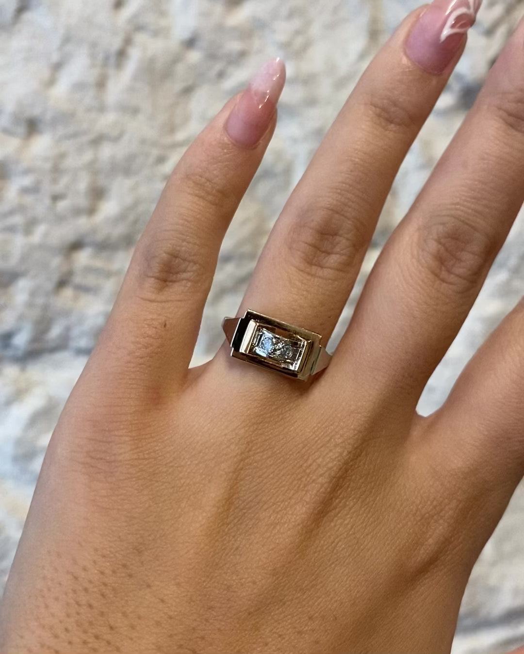 Bague Tank Diamants Vintage &quot;Naïs&quot;