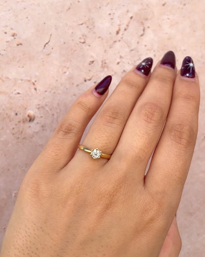 Anillo solitario de diamantes "Francesca"
