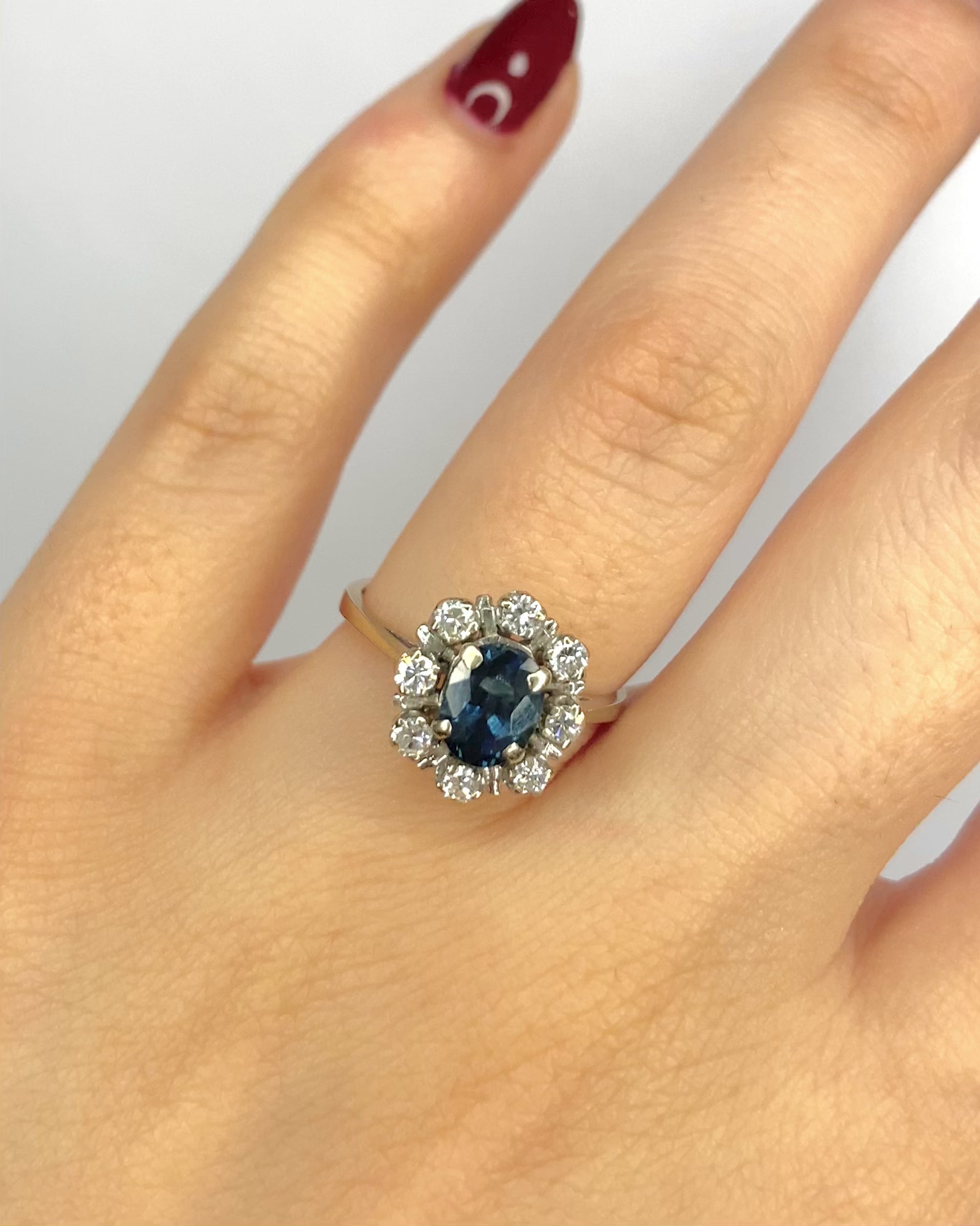 Marguerite Sapphire Ring 1.15 Carat &amp; Diamonds 0.40 Carat "Georgia"