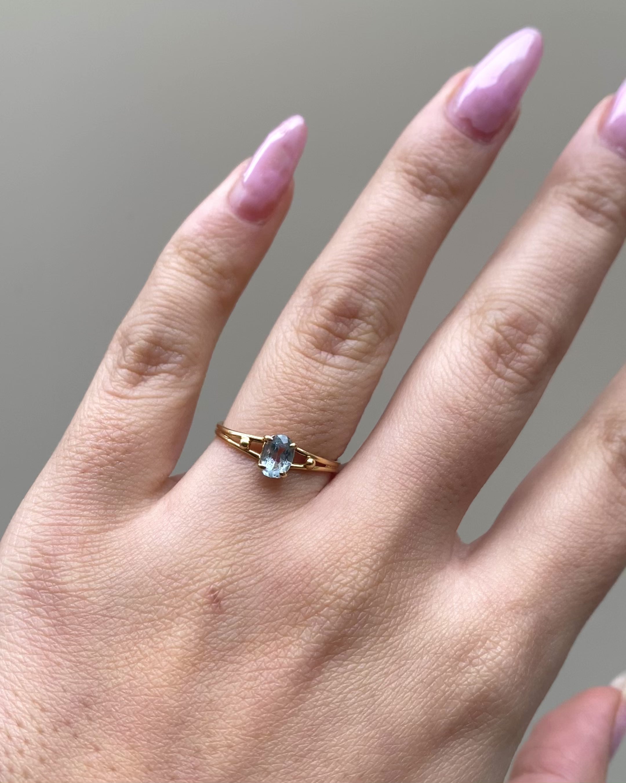 Bague Solitaire Aigue-Marine “Sharen”