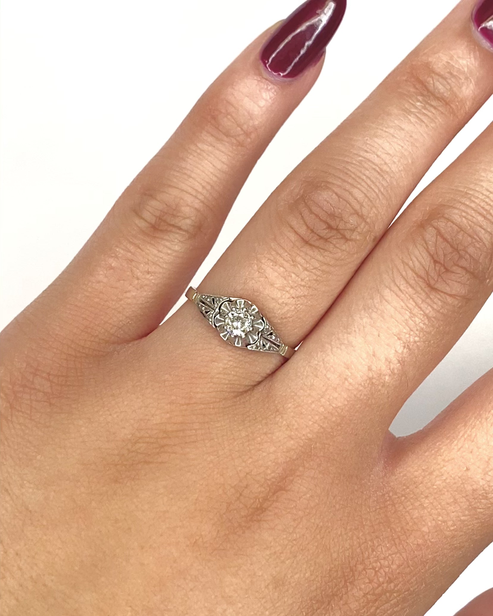 Bague Art-Déco Diamants 0.21 carat "Guillia"