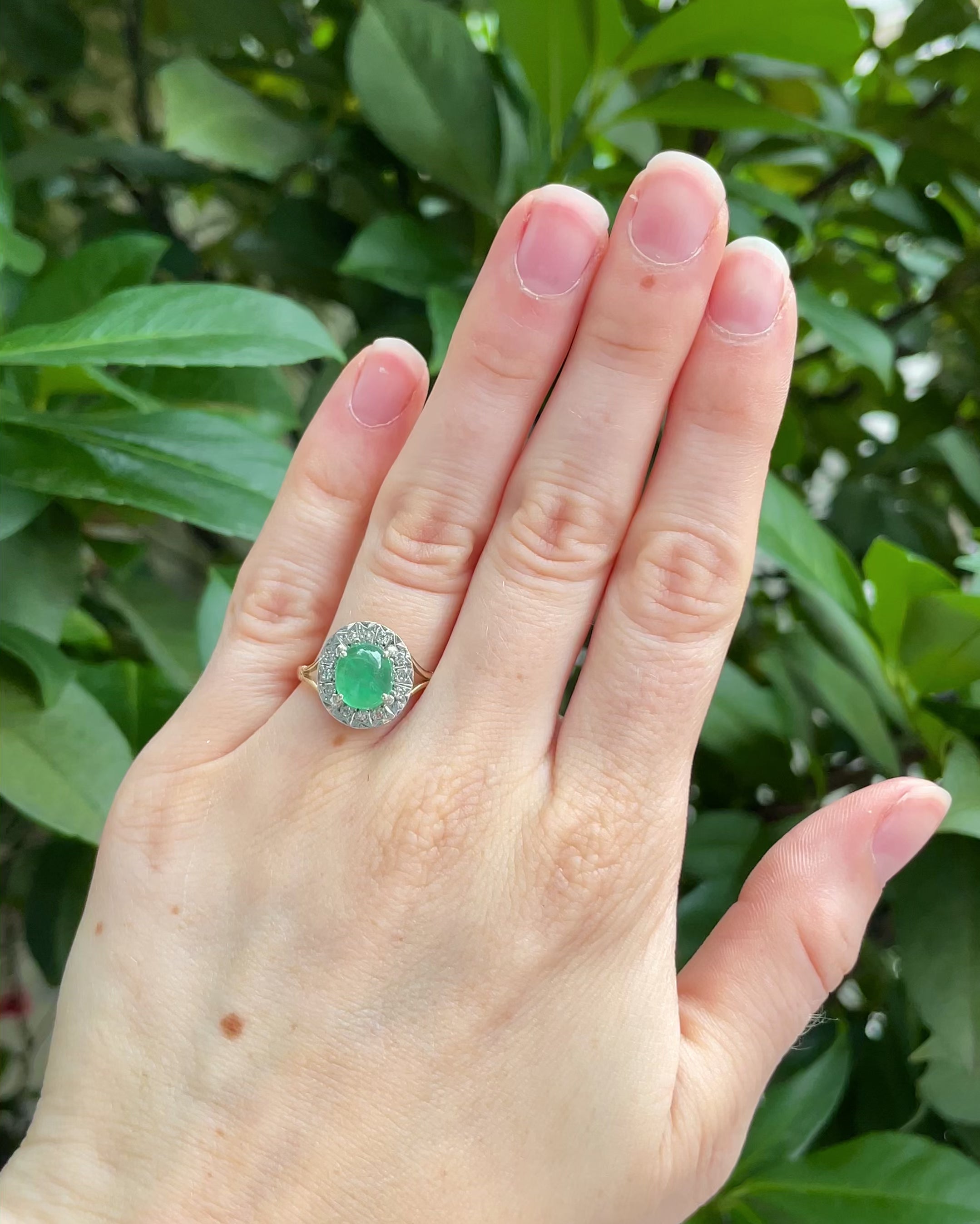 Marguerite Emerald 1.80 Carat &amp; Diamonds Ring "Fayra"
