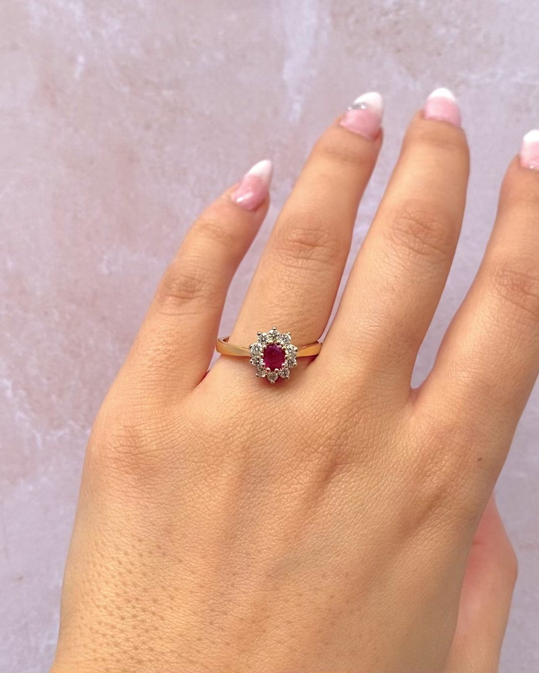 Marguerite Ruby 0.50 Carat &amp; Diamonds Ring "Oriane"