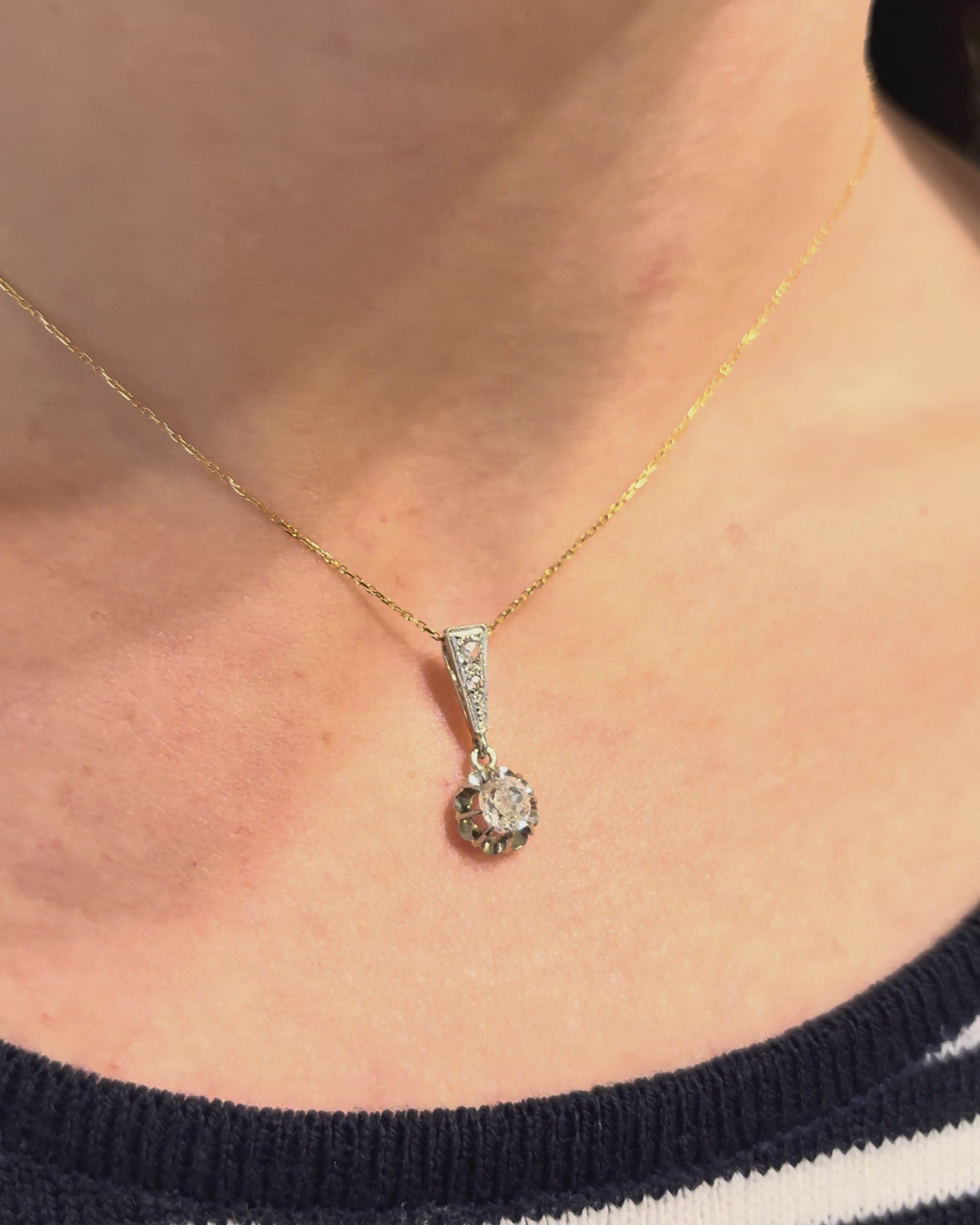 Art Deco Pendant Diamonds 0.41 carat &quot;Kloé&quot;