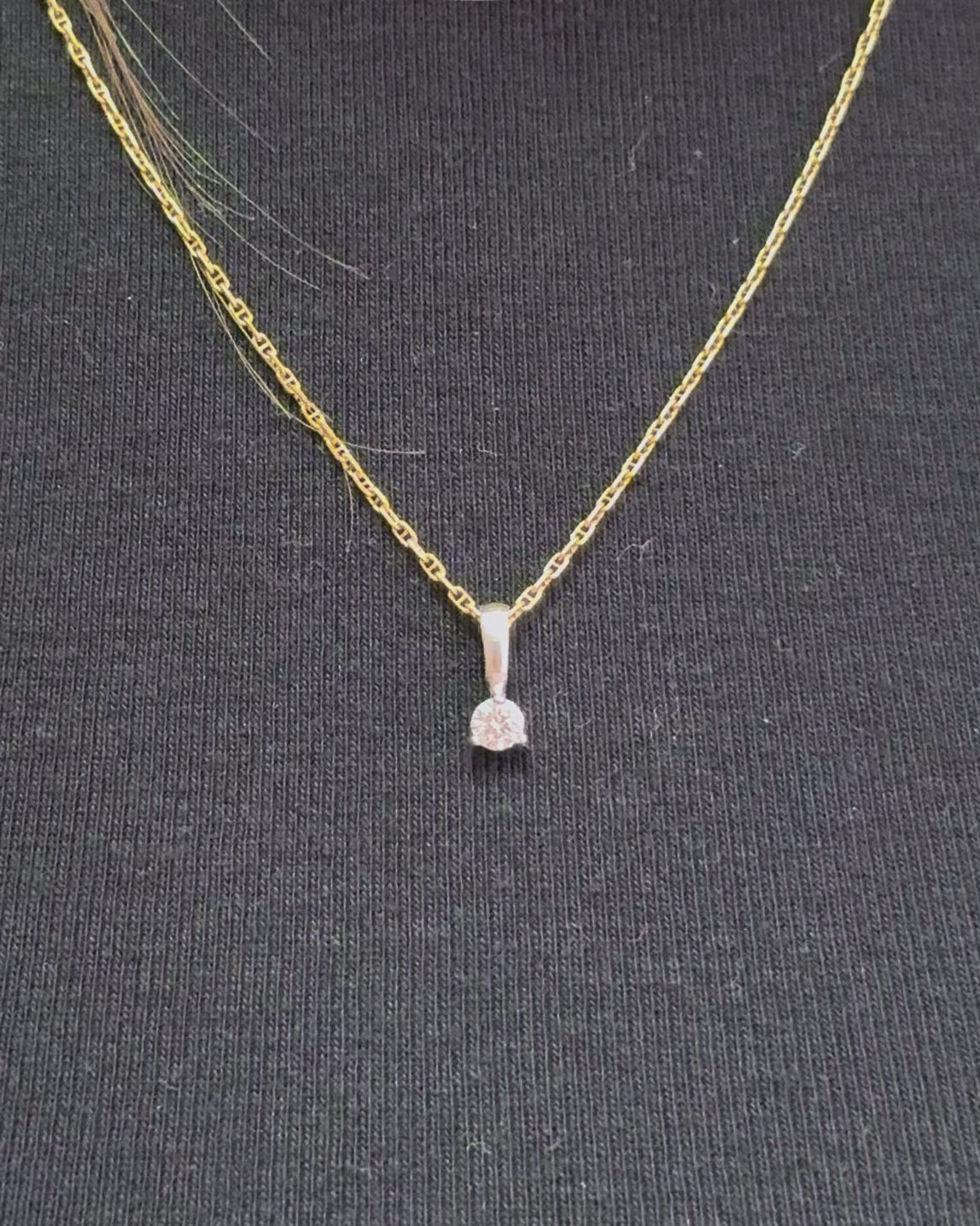 Pendentif Diamant &amp; Or "Auguste"