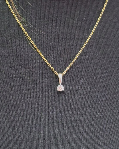 Pendentif Diamant &amp; Or "Auguste"