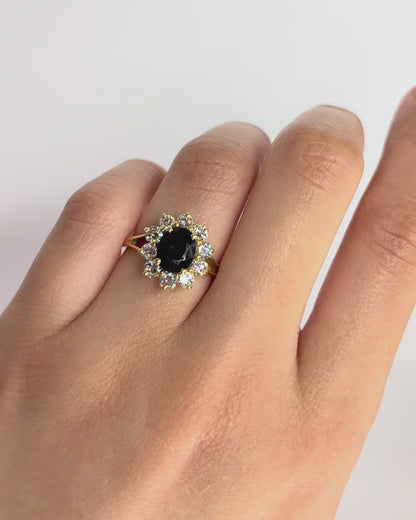 Anillo Marguerite Zafiro 1.35 quilates y Diamantes 0.50 quilates "Joséphine"
