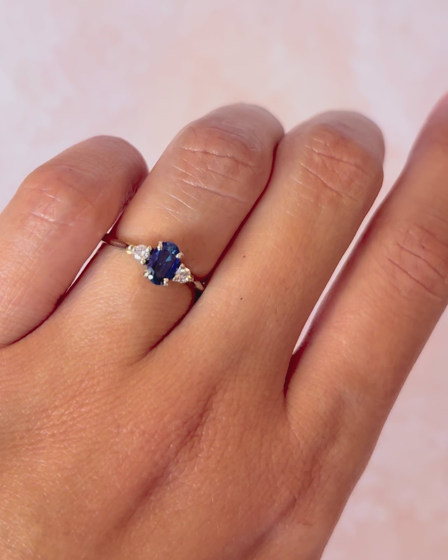 Bague Trilogie Saphir &amp; Diamants "Calisse"