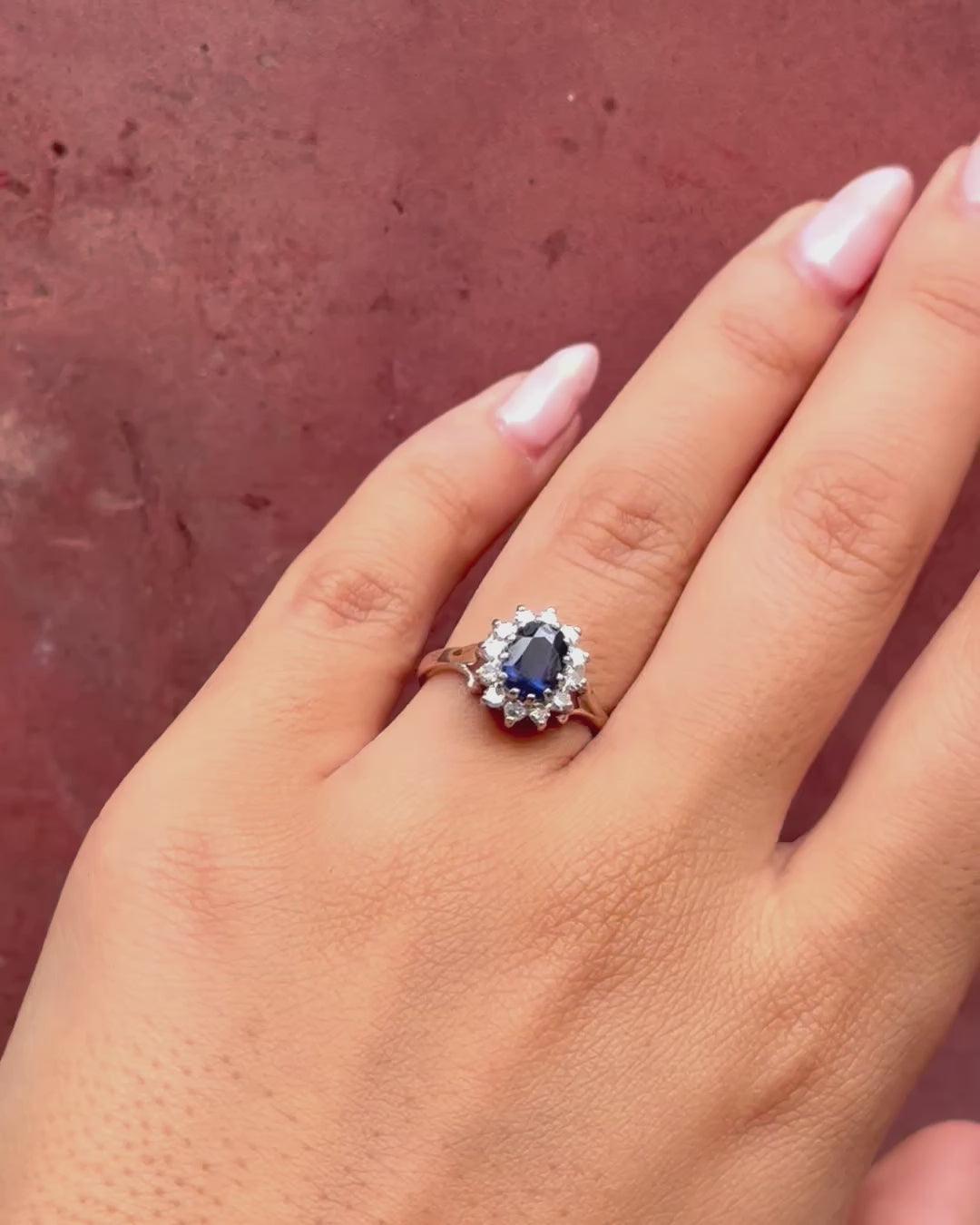 Bague Marguerite Saphir 1.09 carat &amp; Diamants 0.24 carat "Valérie"