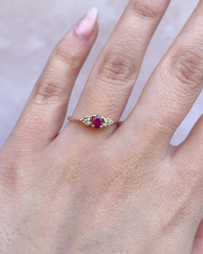 Bague Trilogie Rubis &amp; Diamants "Anna"