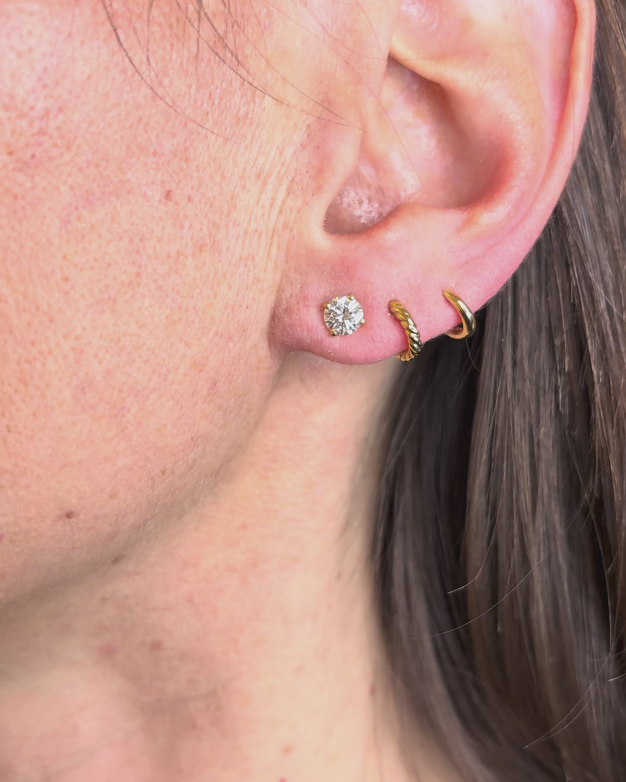 Pendientes de botón con diamantes 0.90 quilates &quot;Elina&quot;