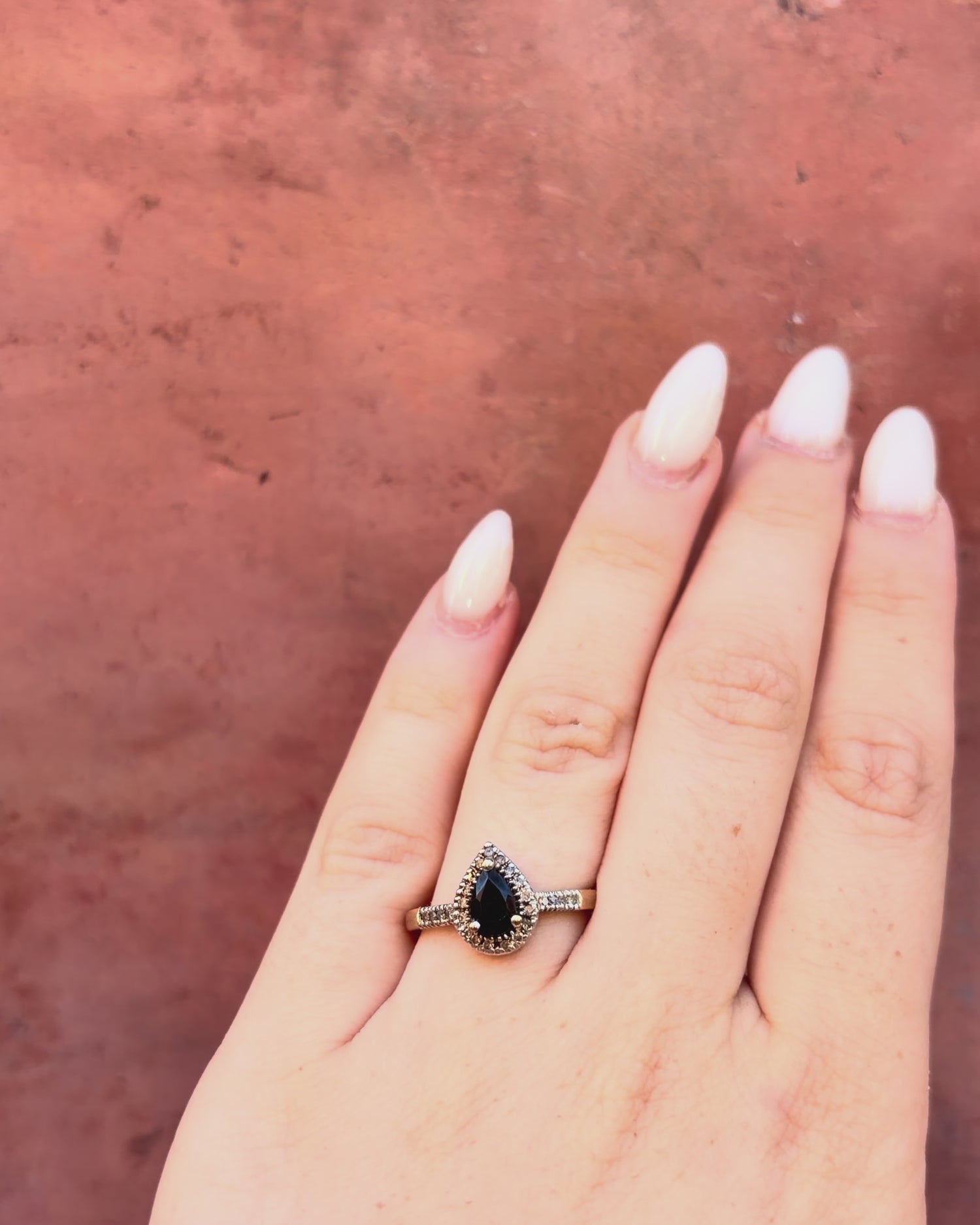 Bague Marguerite Saphir 0.90 carat &amp; Diamants 0.25 carat "Rita"