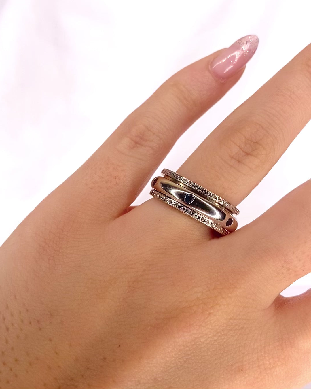 Ring Band Sapphires &amp; Diamonds 0.43 carat "Gigi"