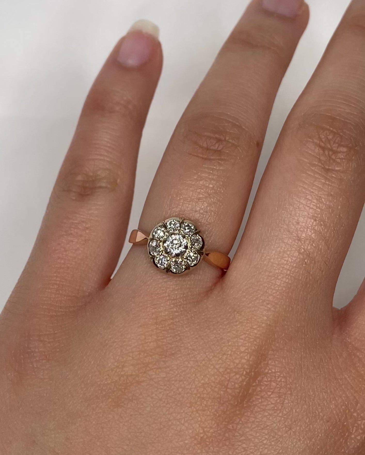 Bague Marguerite Art-Déco Diamants 0.70 carat "Sam"