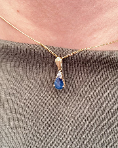 Pendentif Saphir 0.90 carat &amp; Diamant &quot;Corine&quot;