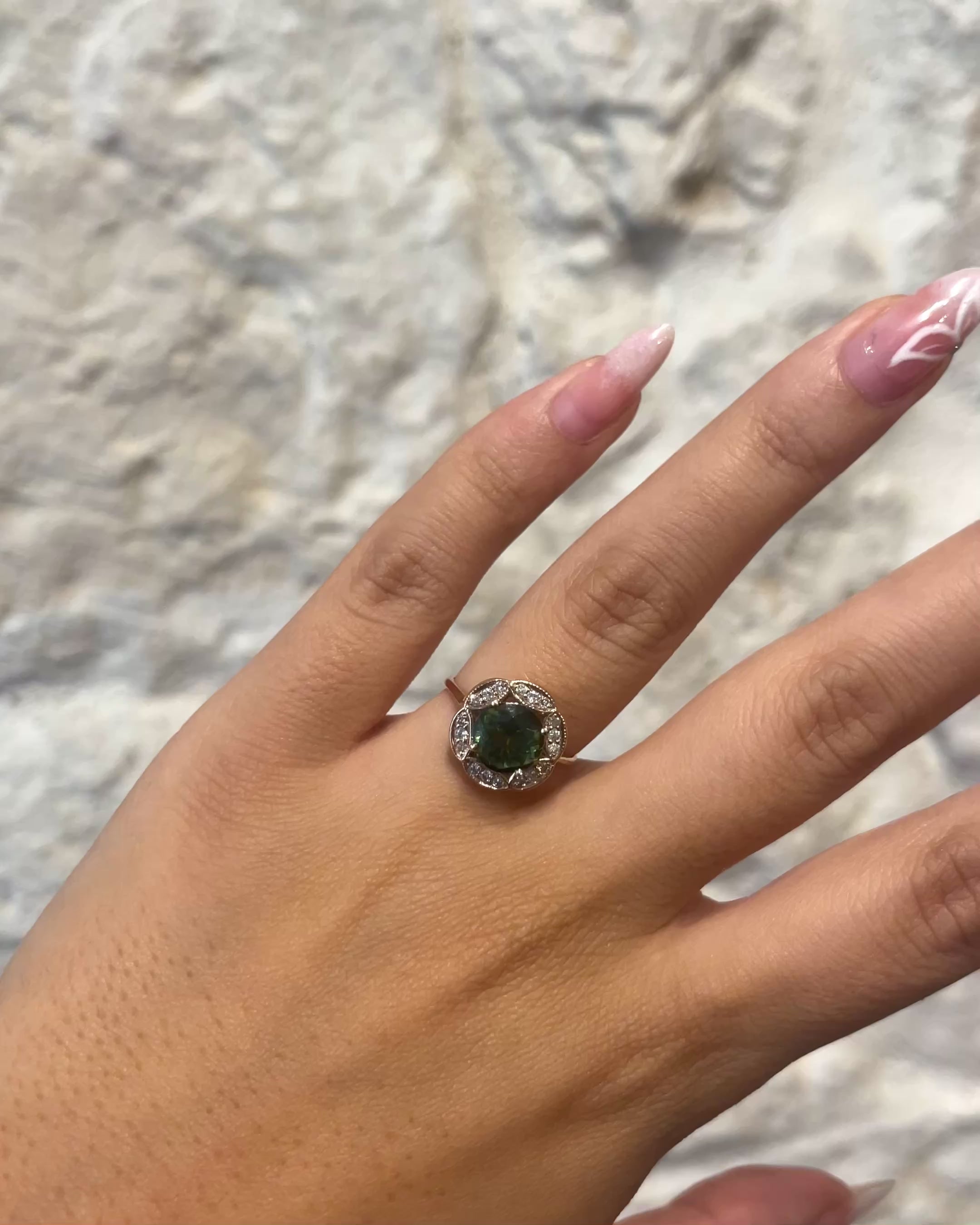 Marguerite Tourmaline 1.50 carat &amp; Diamonds "Alana" Ring
