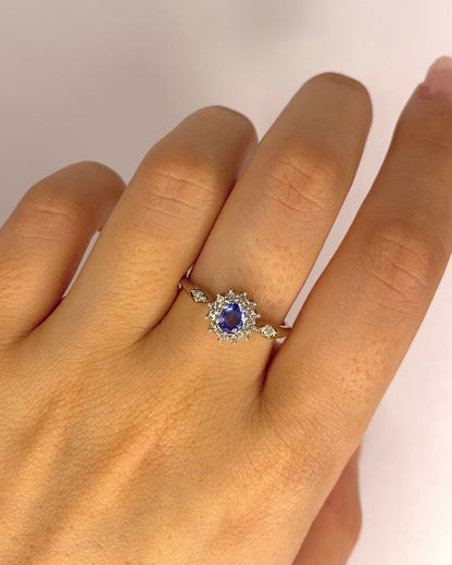 Bague Marguerite Saphir &amp; Diamants "Esma"