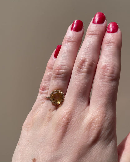 Bague Solitaire Citrine 1.37 carat &amp; 26 Diamants Mauboussin