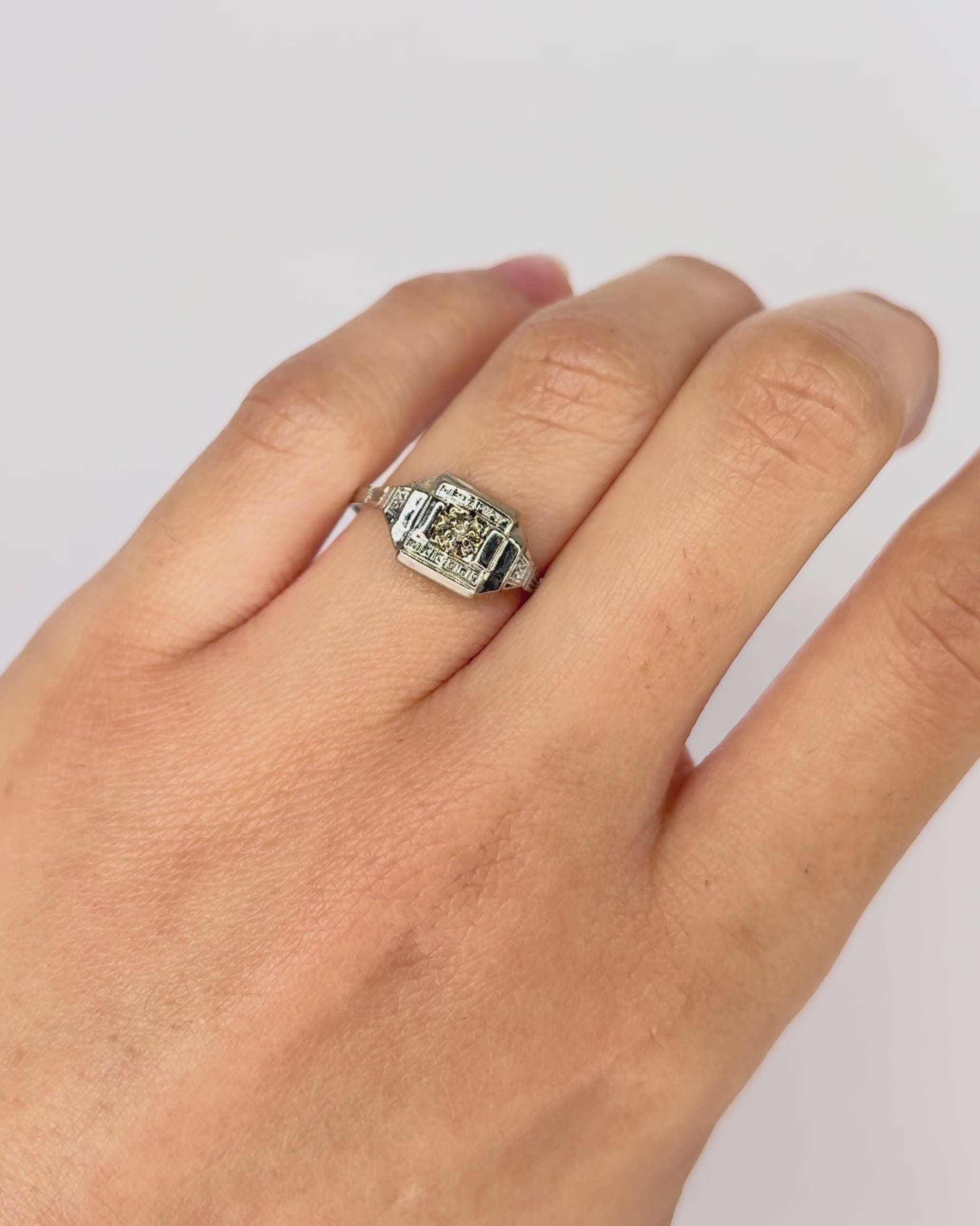 Tank Art Deco Diamond Ring "Juliette"