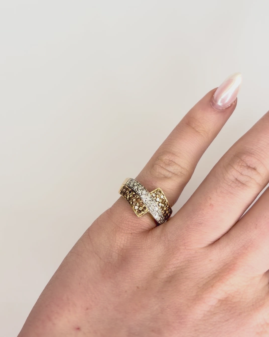 Bague Jonc Diamants Cognac 0.47 carat &amp; Or 5g "Ruth"
