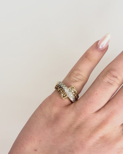 Bague Jonc Diamants Cognac 0.47 carat &amp; Or 5g "Ruth"