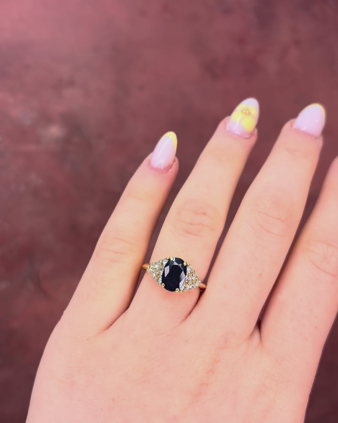 1.55-carat trilogy sapphire ring &amp; 0.78-carat diamonds "Sofia"
