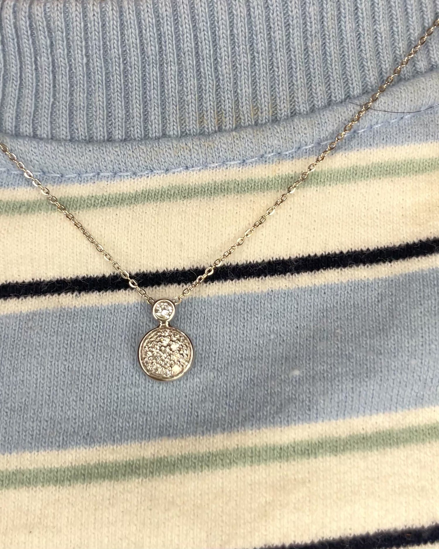 Diamond Necklace &amp; White Gold 2.32g "Uma"