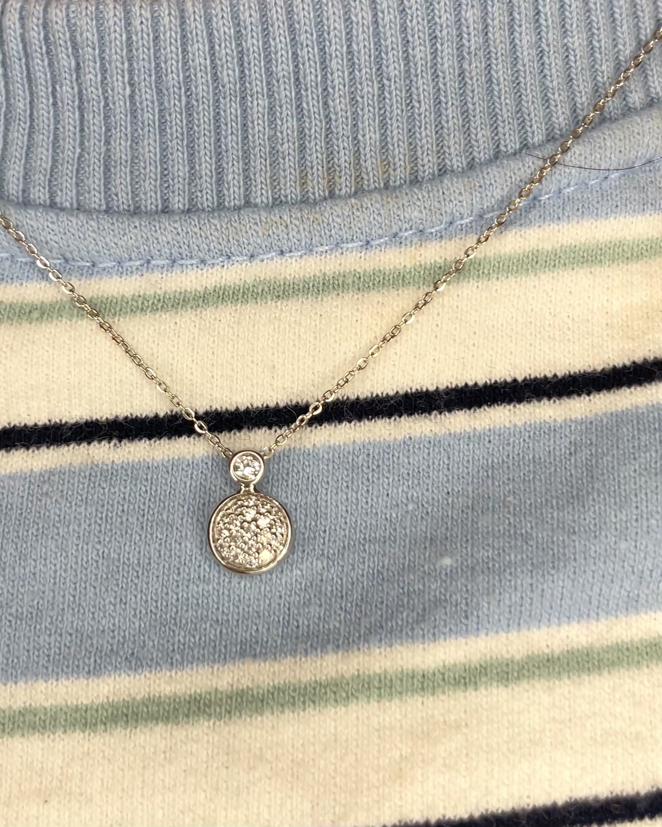 Diamond Necklace &amp; White Gold 2.32g "Uma"