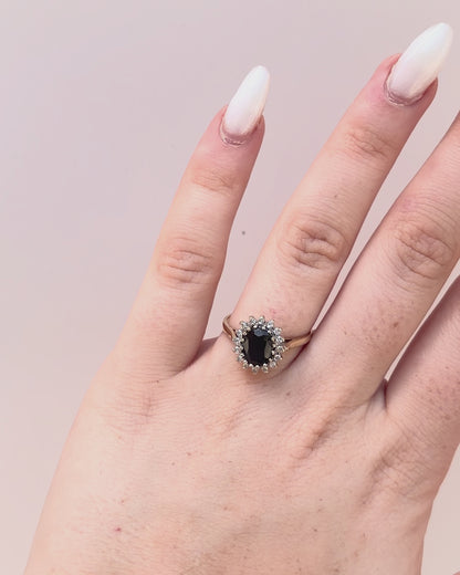 Bague Marguerite Saphir 1.50 carat &amp; Diamants "Gabriella"