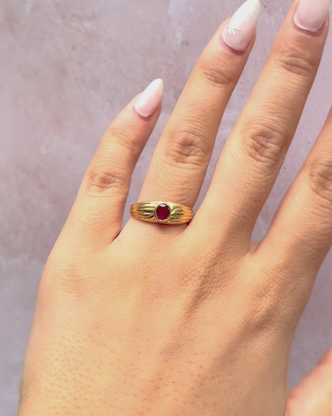 Ruby Bangle Ring "Sidney"