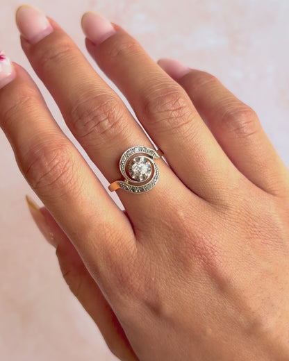 Art Deco Tourbillon Ring with 0.29 Carat Diamonds "Suzanne"