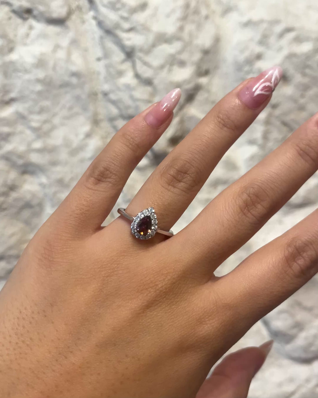 Bague Marguerite Tourmaline Rose 0.75 carat &amp; Diamants &quot;Salma&quot;