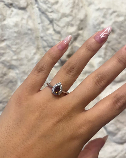 Bague Marguerite Tourmaline Rose 0.75 carat &amp; Diamants &quot;Salma&quot;