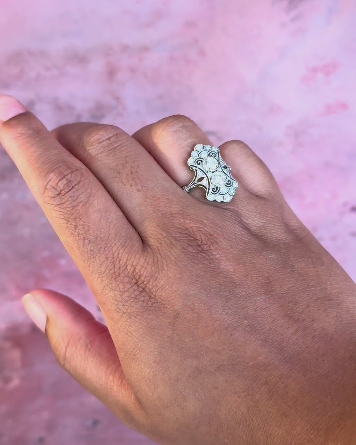 Bague Style Art-Déco Diamants 0.84 carat "Paola"