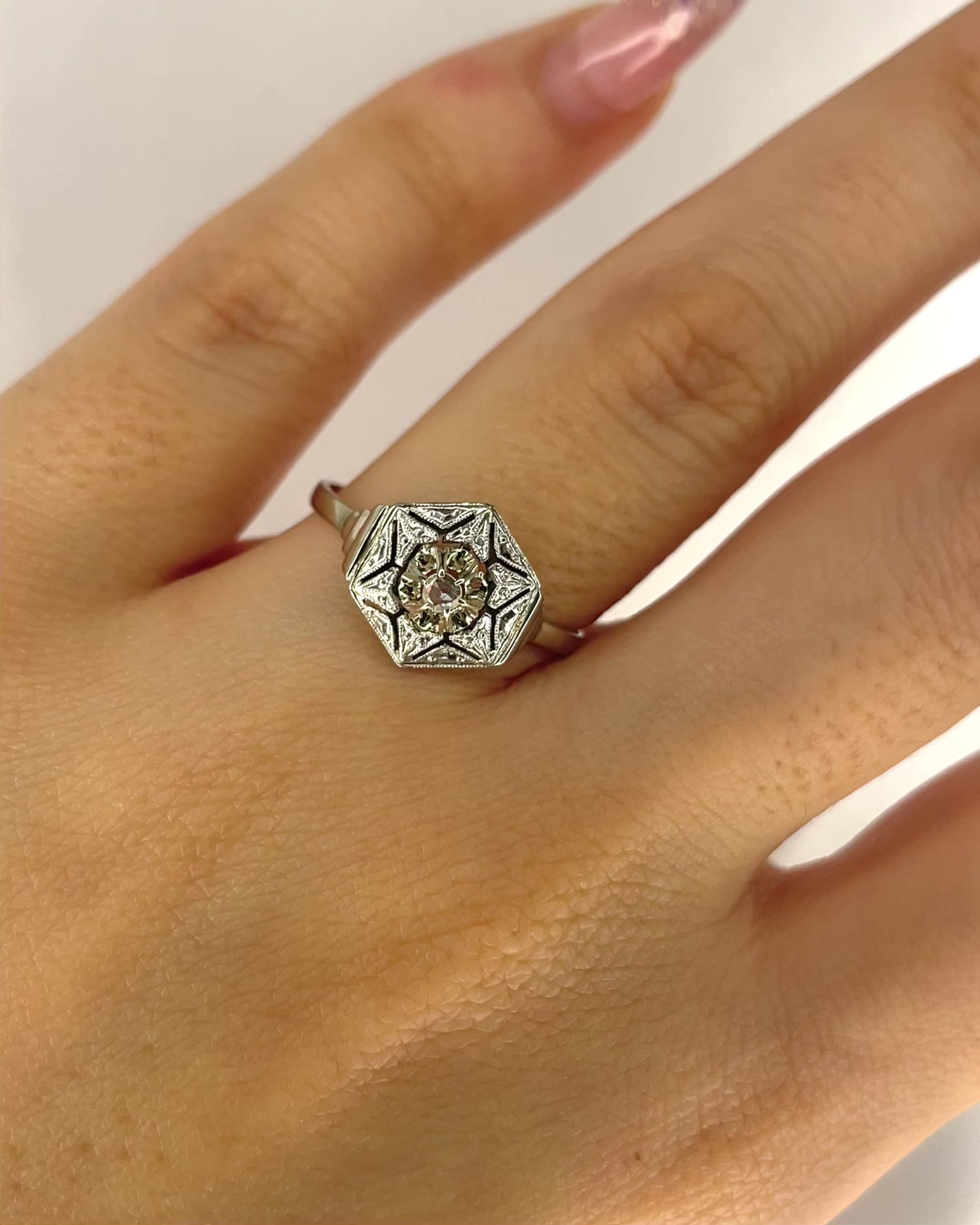 Anillo Art Déco Diamante "Romane"