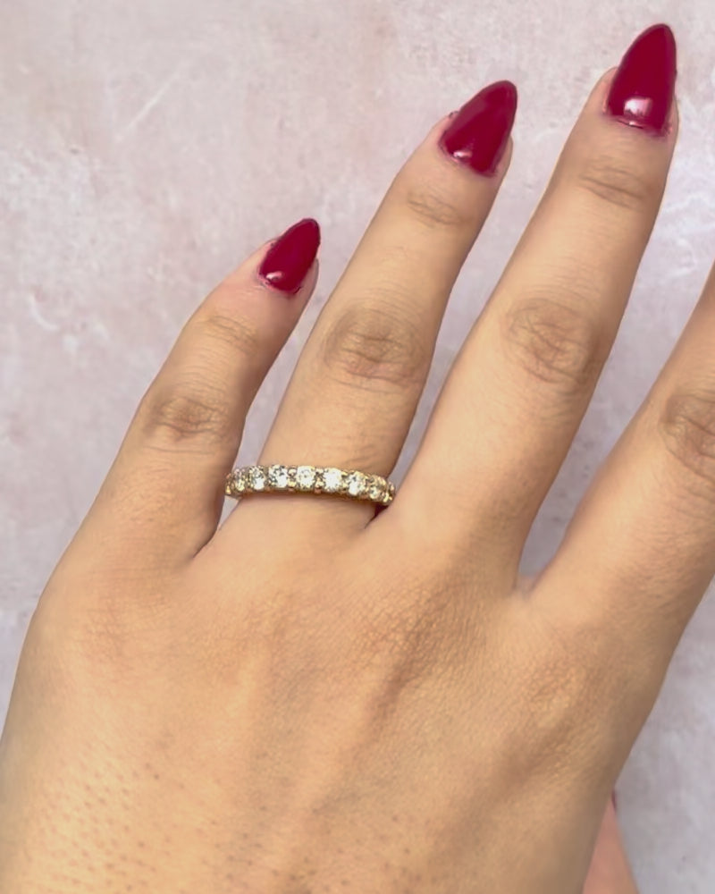 Media alianza con diamantes 0,81 quilates 3,3 mm "Florence"