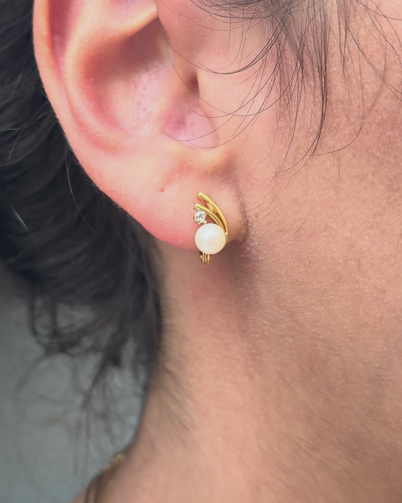 Dormeuses Perles &amp; Diamants "Martha"