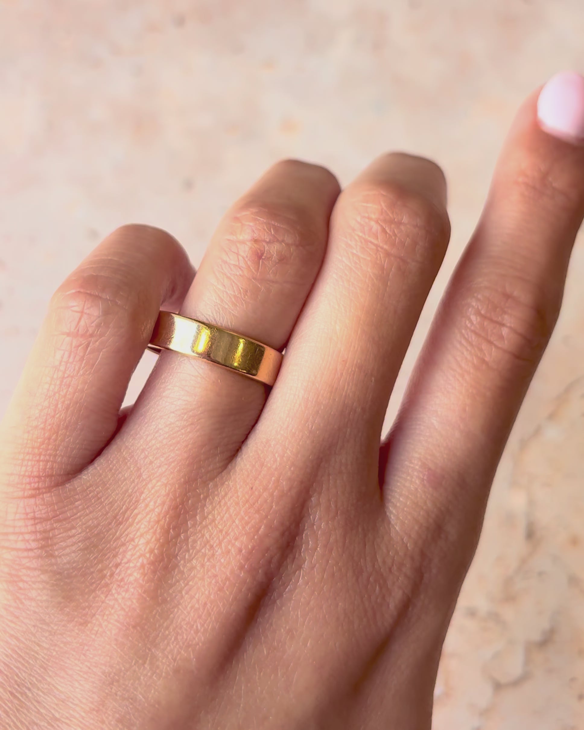 Bague Alliance Or Jaune Cuivré 18 carats 5mm "Antoine"