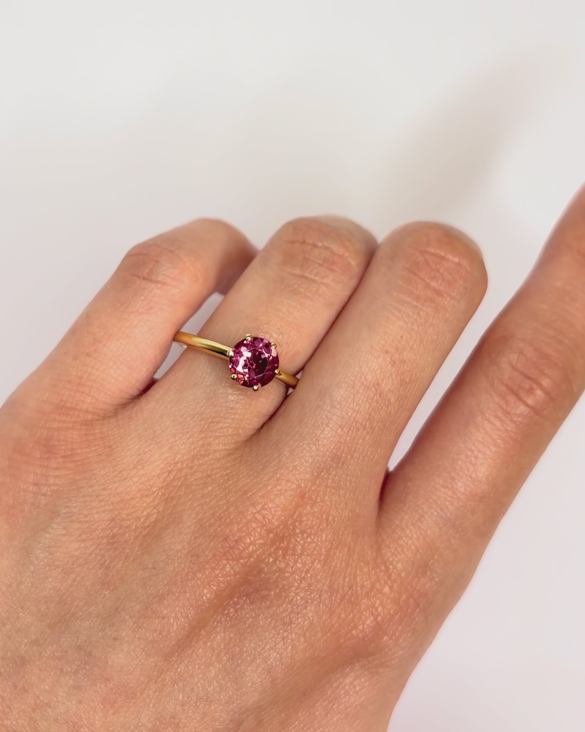 Bague Solitaire Tourmaline Rose 1.30 carat "Leila"