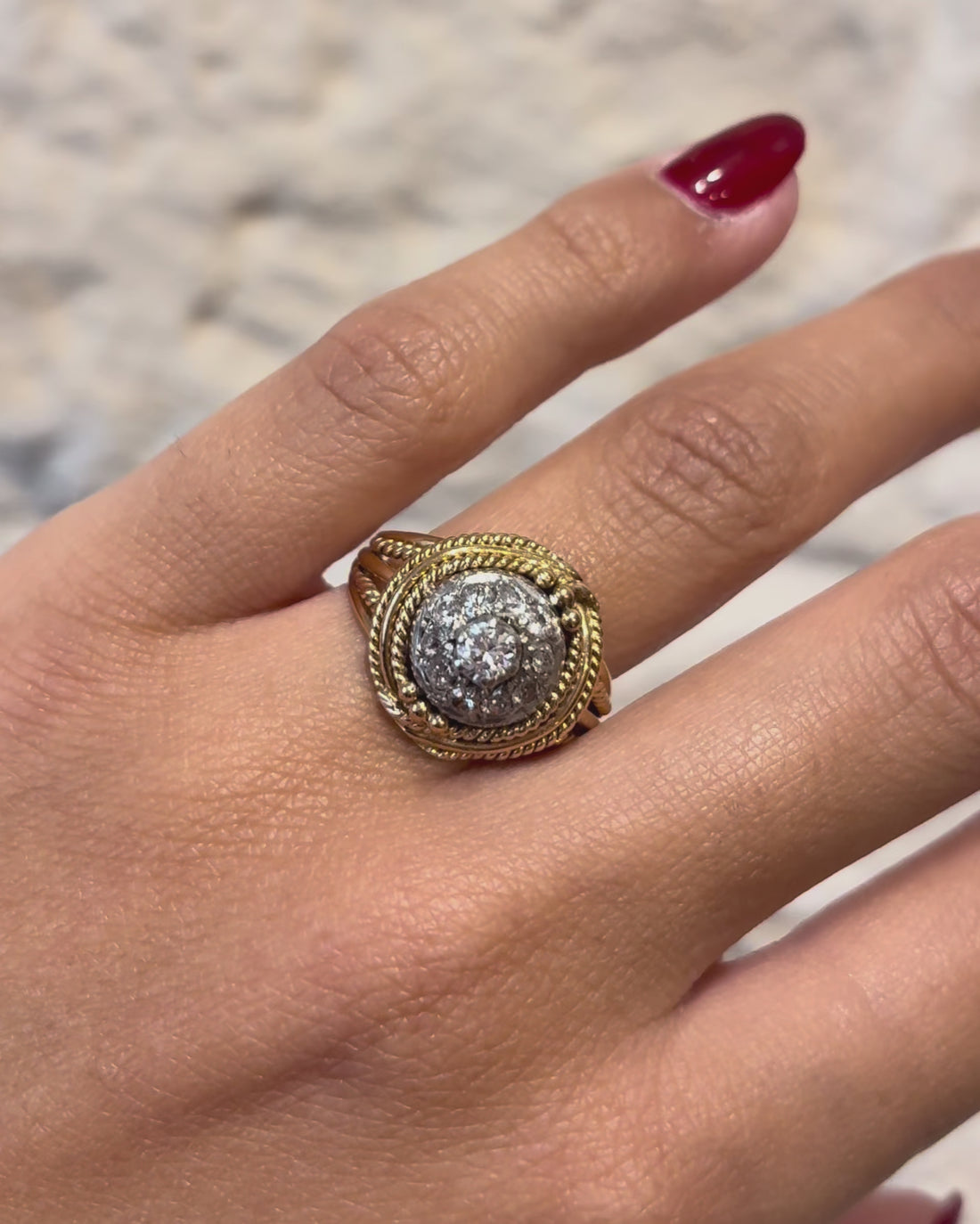 Bague Art Déco Diamants 0.45 carat &quot;Océanie&quot;