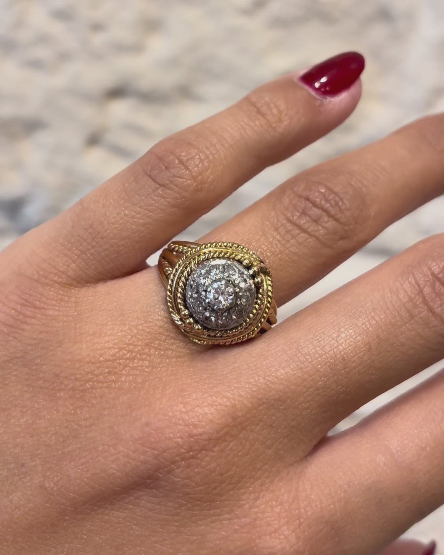 Bague Art Déco Diamants 0.45 carat &quot;Océanie&quot;