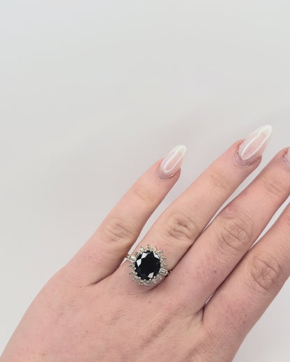 Bague Marguerite Saphir 4.10 carats &amp; Diamants 0.70 carat "Sonia"