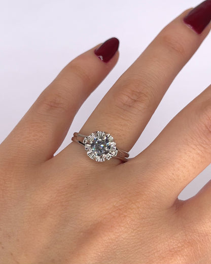 Bague Solitaire Art-Déco Diamant 0.75 carat "Sylvie"