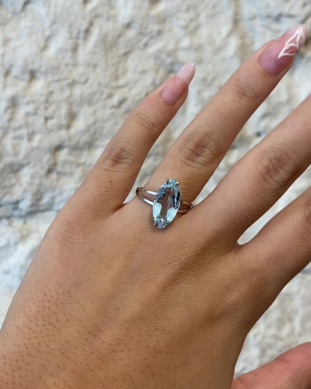 Bague Marquise Aigue-Marine 3 carats “Sylvie”