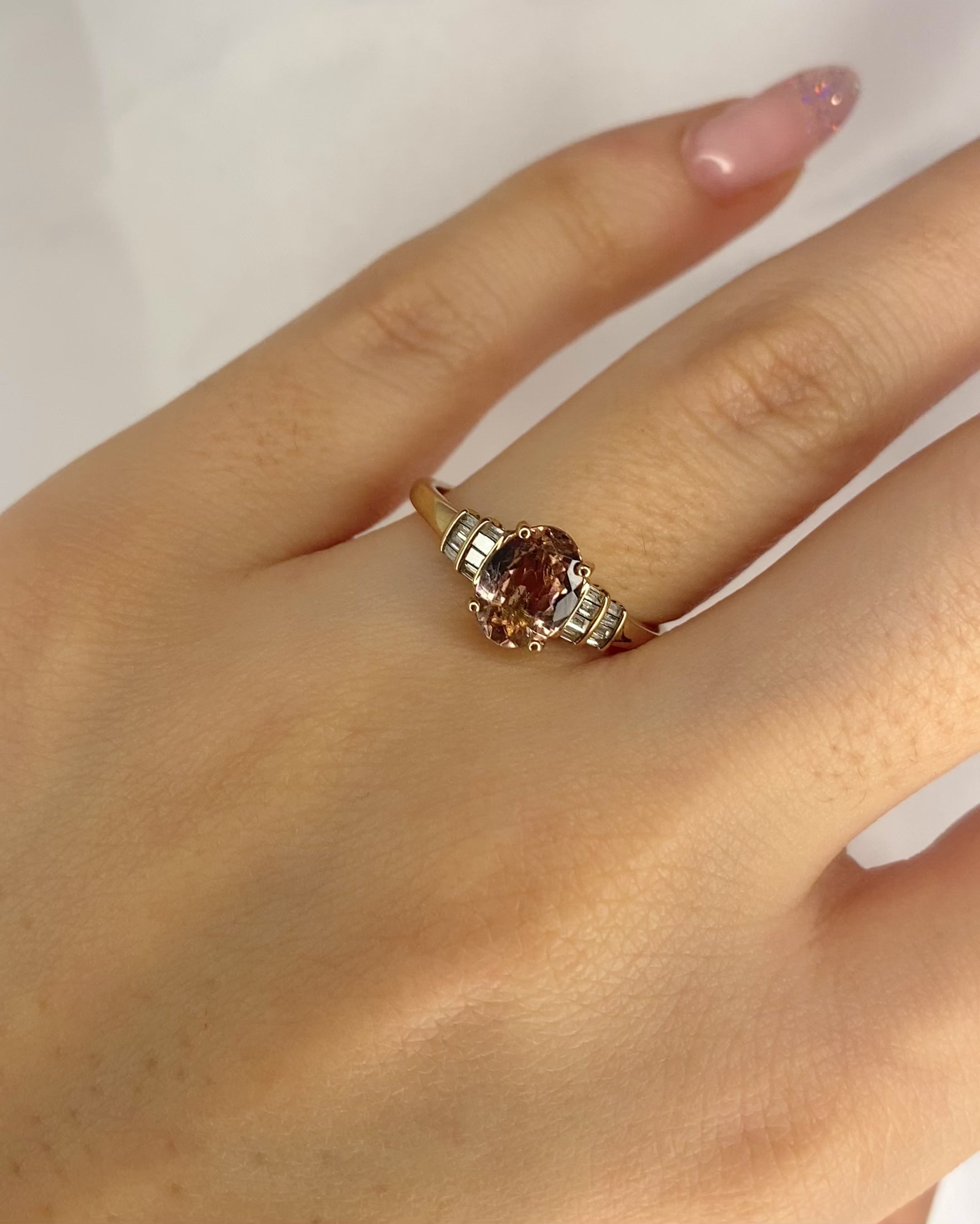 Bague Trilogie Tourmaline 1.10 carat &amp; Diamants "Sara"