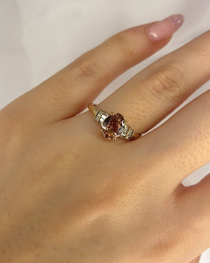 Bague Trilogie Tourmaline 1.10 carat &amp; Diamants "Sara"