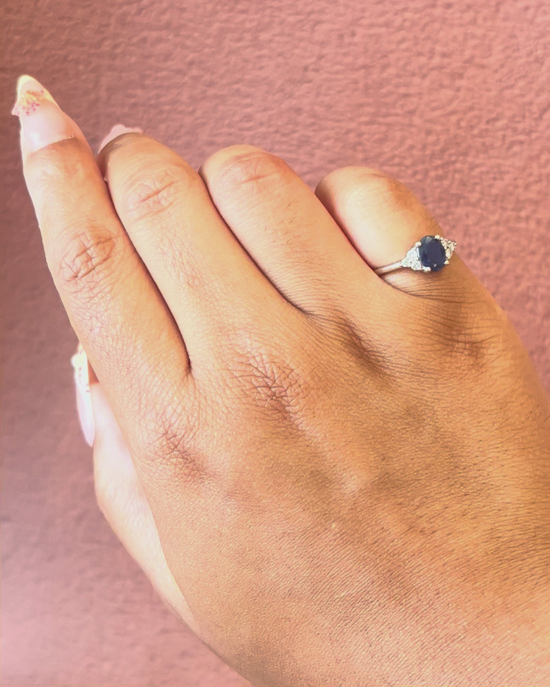 Bague Trilogie Saphir 0.85 carat &amp; Diamants "Aby"