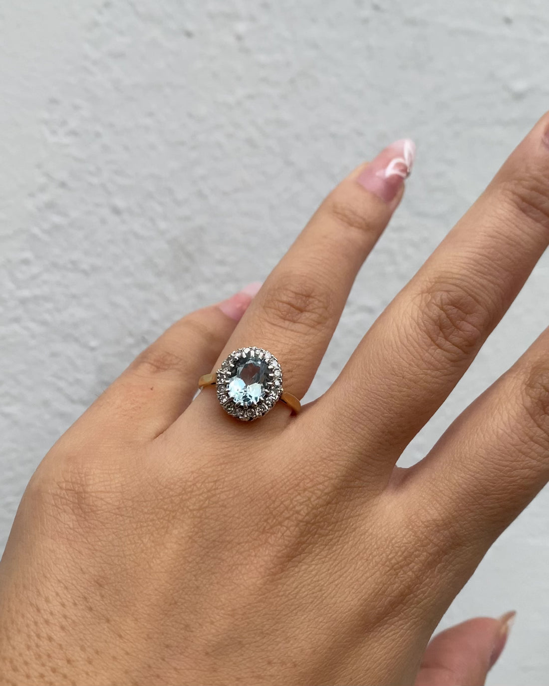 Bague Marguerite Aigue-Marine 1.73 carat &amp; Diamants &quot;Alana&quot;